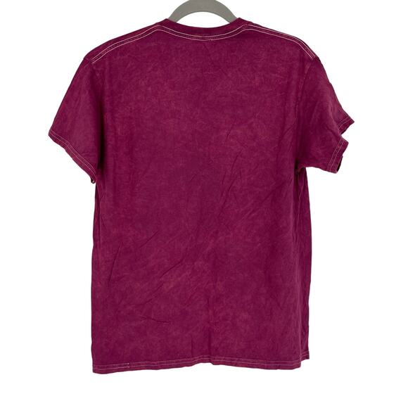 Officially Licensed Nirvana Nevermind Smiley Grunge Tee Magenta Acid Wash Medium - Picture 2 of 5